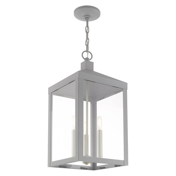 Nyack 3 Light Nordic Gray Outdoor Pendant Lantern