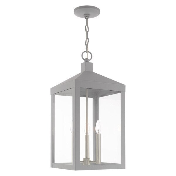 Nyack 3 Light Nordic Gray Outdoor Pendant Lantern