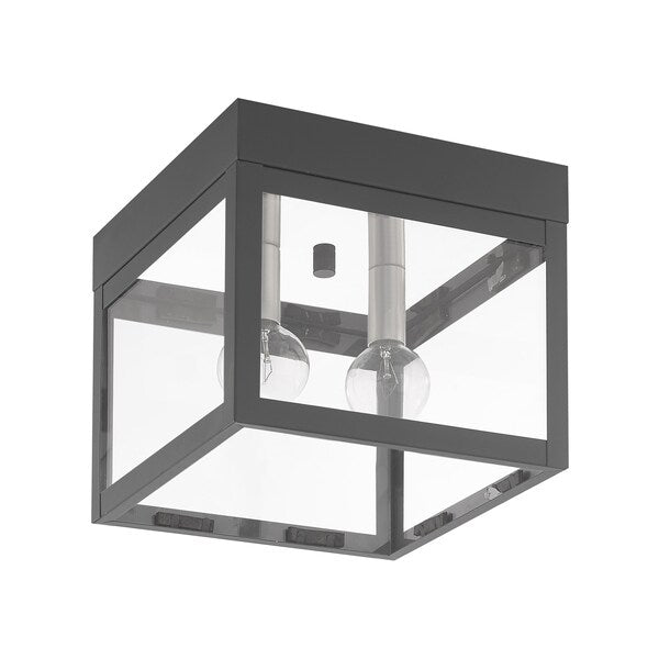 Nyack 2 Light Scandinavian Gray Outdoor Ceiling Mount