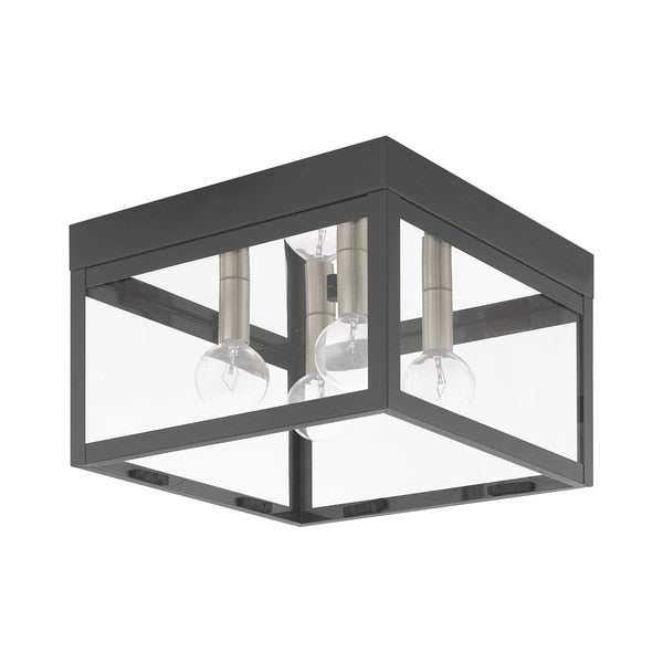 Nyack 4 Light Scandinavian Gray Outdoor Ceiling Mount