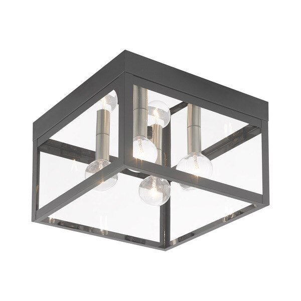 Nyack 4 Light Scandinavian Gray Outdoor Ceiling Mount