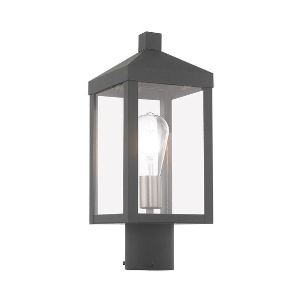 Nyack 1 Light Scandinavian Gray Outdoor Post Top Lantern