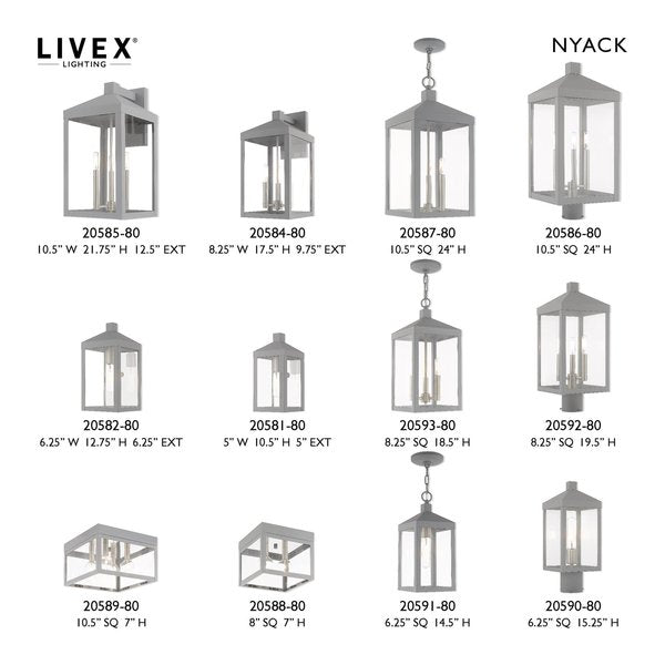 Nyack 1 Light Nordic Gray Outdoor Post Top Lantern