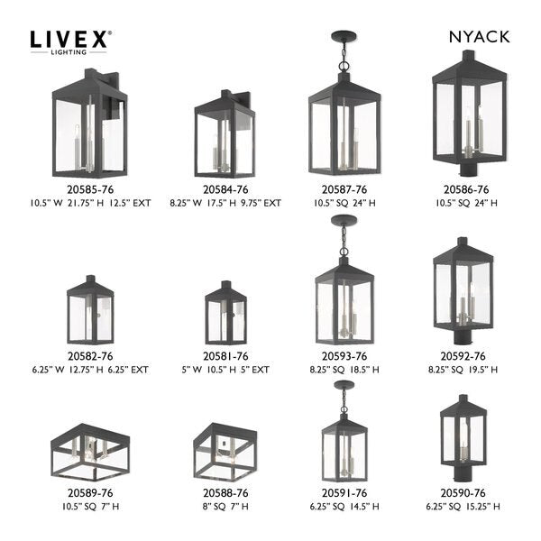 Nyack 3 Light Scandinavian Gray Outdoor