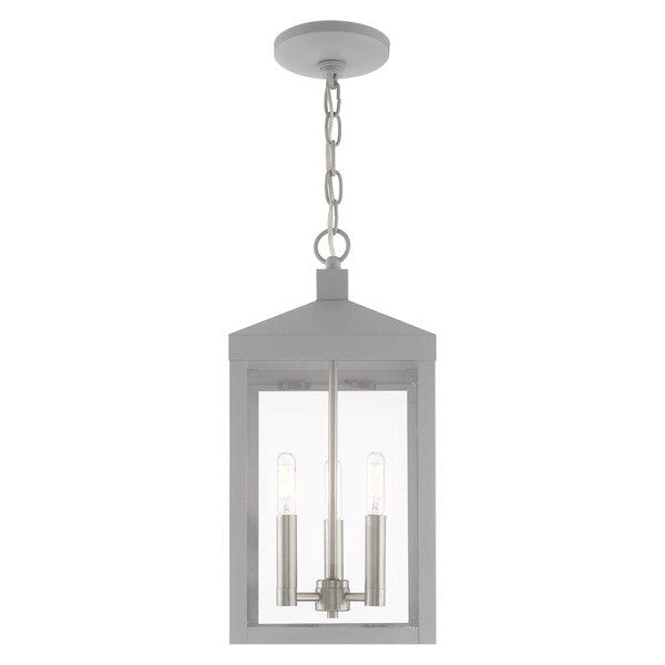 Nyack 3 Light Nordic Gray Outdoor Pendant Lantern