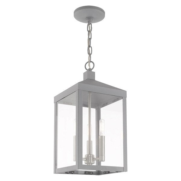 Nyack 3 Light Nordic Gray Outdoor Pendant Lantern