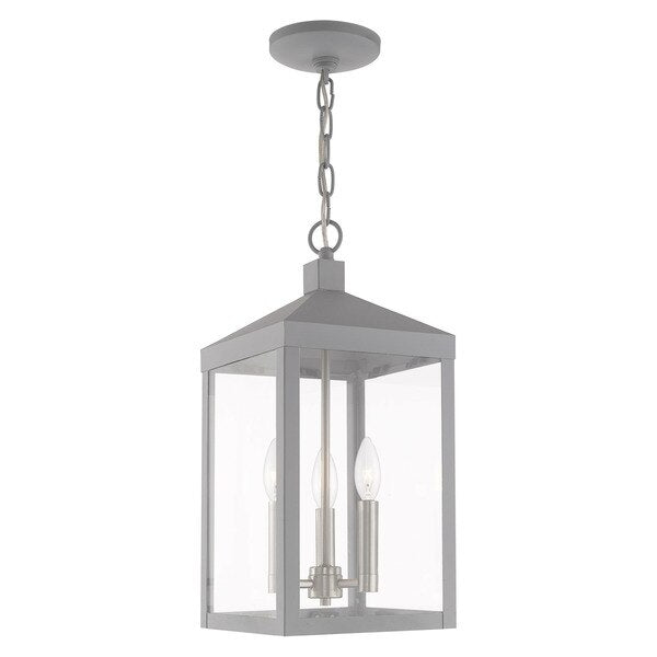 Nyack 3 Light Nordic Gray Outdoor Pendant Lantern