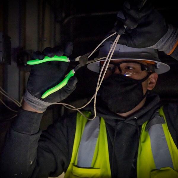 Pliers, Long Nose Side-Cutters, High-Visibility, 8-Inch