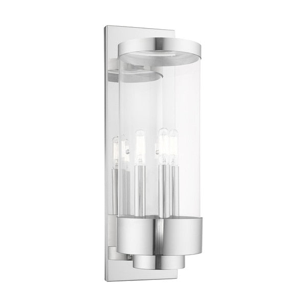 Hillcrest 3 Light Polished Chrome Outdoor Wall Lantern