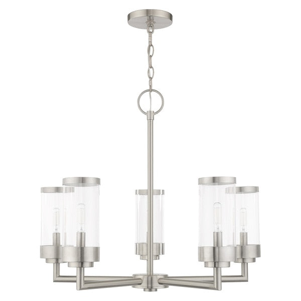 Hillcrest 5 Light Brushed Nickel Outdoor