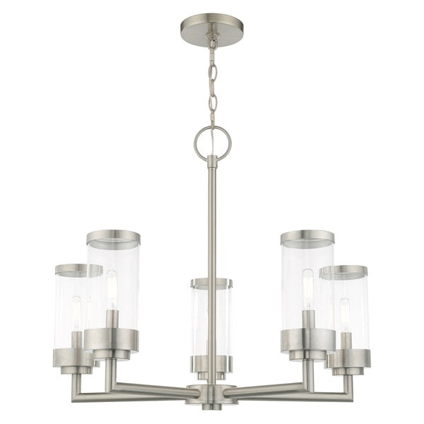 Hillcrest 5 Light Brushed Nickel Outdoor