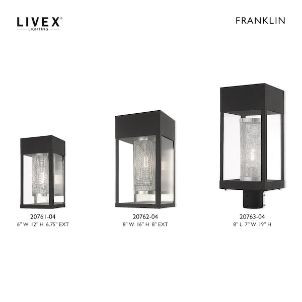Franklin 1 Light Black Outdoor Wall Lantern
