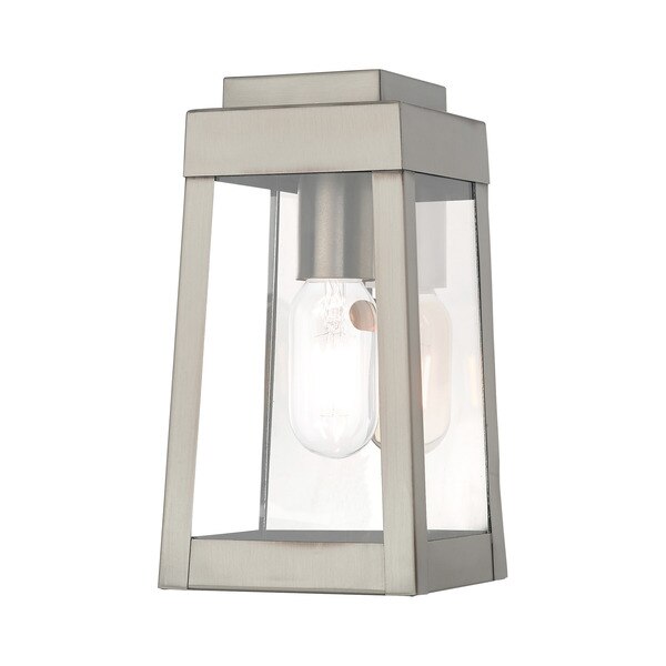 Oslo 1 Light Brushed Nickel Outdoor Wall Lantern