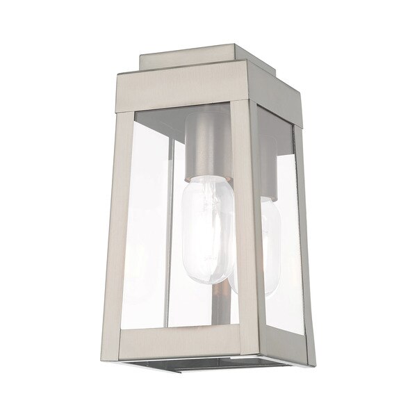 Oslo 1 Light Brushed Nickel Outdoor Wall Lantern