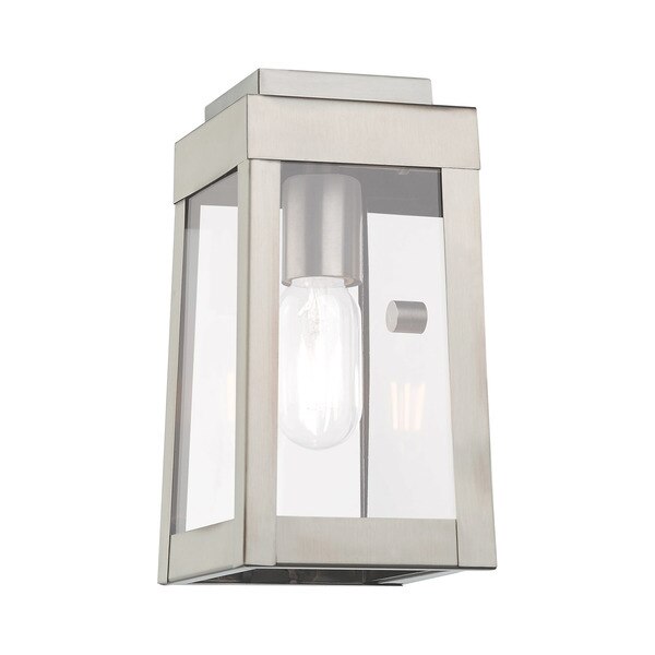 Oslo 1 Light Brushed Nickel Outdoor Wall Lantern