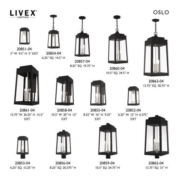 Oslo 1 Light Black Outdoor Wall Lantern