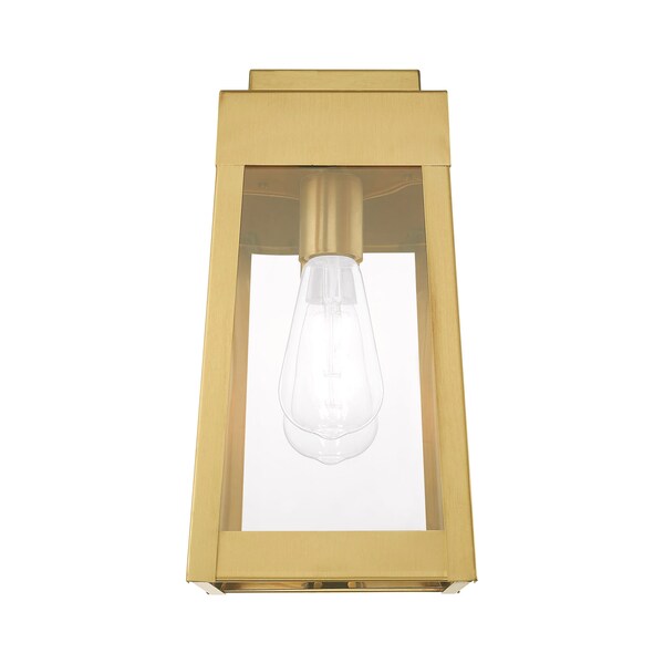 Oslo 1 Light Satin Brass Outdoor Wall Lantern