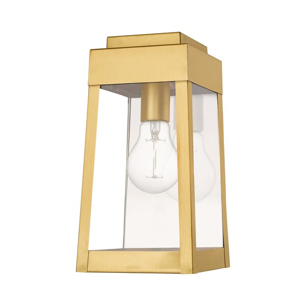 Oslo 1 Light Satin Brass Outdoor Wall Lantern