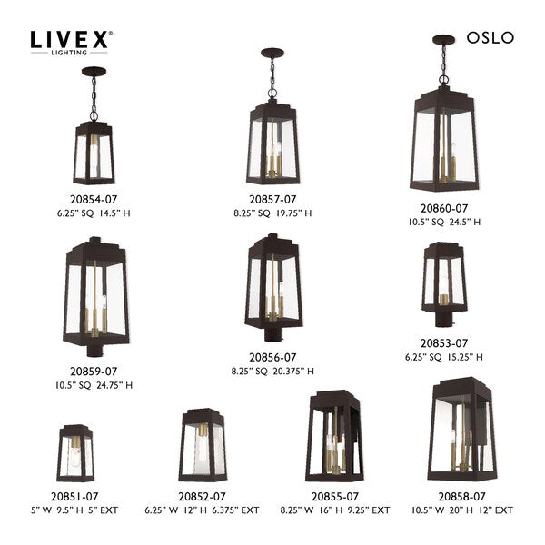 Oslo 1 Light Bronze Outdoor Post Top Lantern