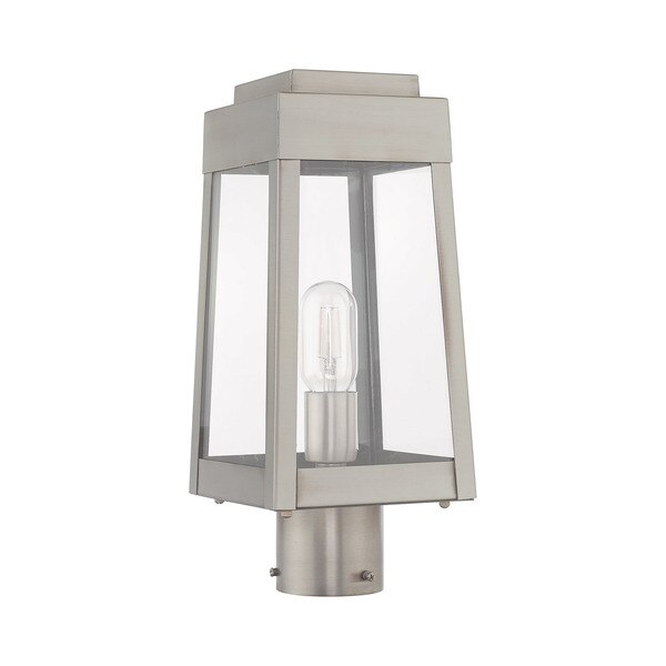 Oslo 1 Light Brushed Nickel Outdoor Post Top Lantern