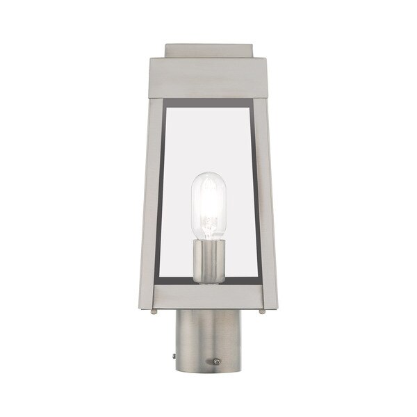 Oslo 1 Light Brushed Nickel Outdoor Post Top Lantern