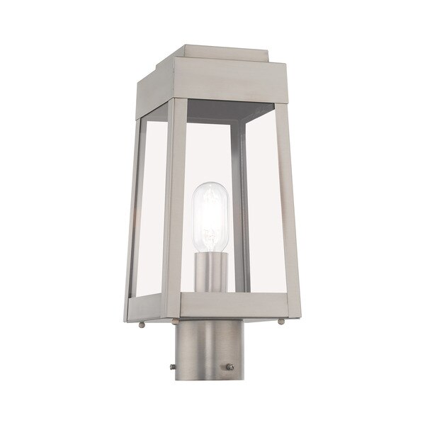 Oslo 1 Light Brushed Nickel Outdoor Post Top Lantern