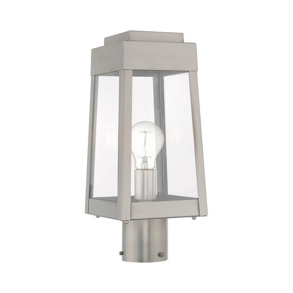 Oslo 1 Light Brushed Nickel Outdoor Post Top Lantern