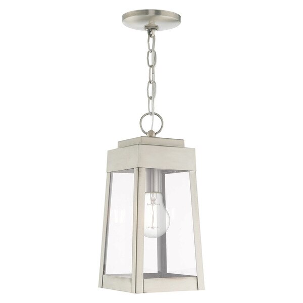 Oslo 1 Light Brushed Nickel Outdoor Pend