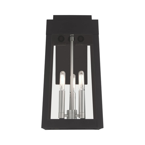Oslo 3 Light Black Outdoor Wall Lantern