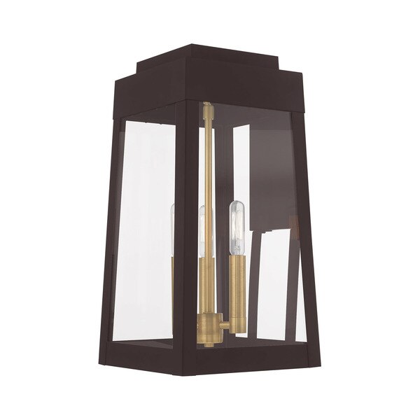 Oslo 3 Light Bronze Outdoor Wall Lantern