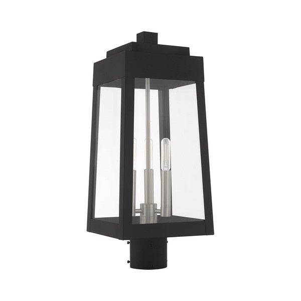 Oslo 3 Light Black Outdoor Post Top Lantern