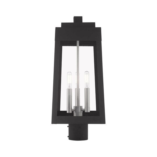 Oslo 3 Light Black Outdoor Post Top Lantern