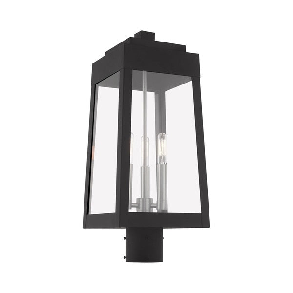 Oslo 3 Light Black Outdoor Post Top Lantern