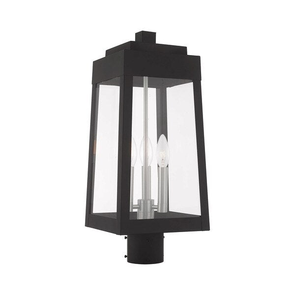 Oslo 3 Light Black Outdoor Post Top Lantern