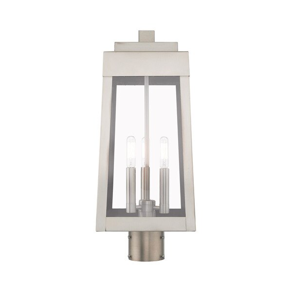 Oslo 3 Light Brushed Nickel Outdoor Post