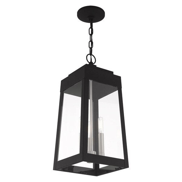 Oslo 3 Light Black Outdoor Pendant Lantern