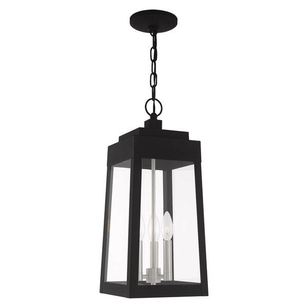 Oslo 3 Light Black Outdoor Pendant Lantern