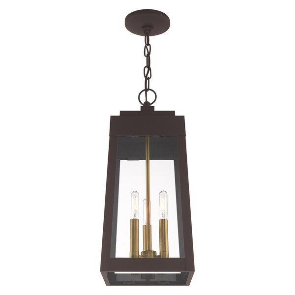 Oslo 3 Light Bronze Outdoor Pendant Lantern