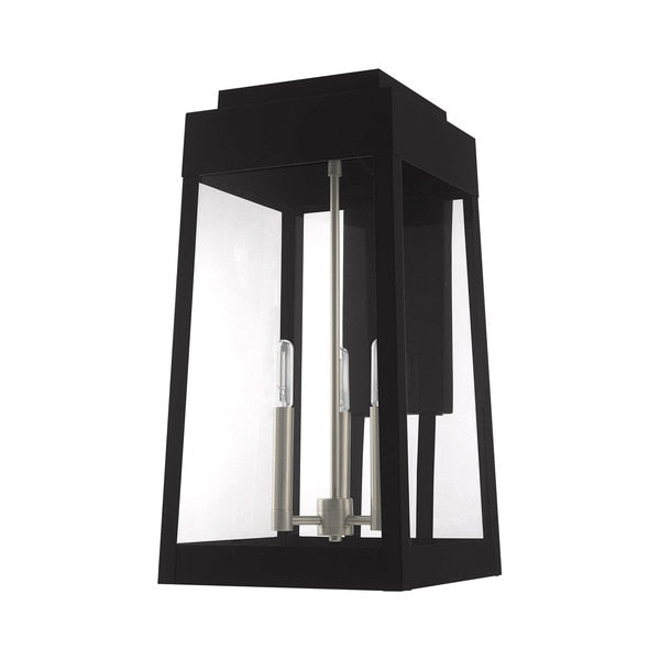 Oslo 3 Light Black Outdoor Wall Lantern