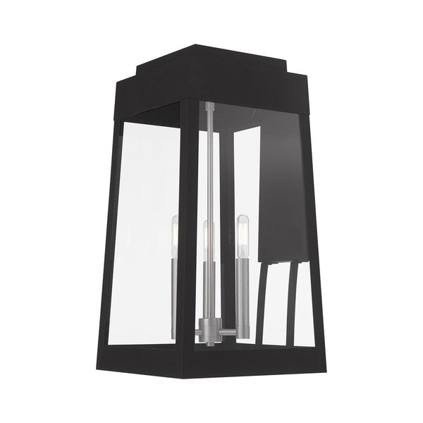 Oslo 3 Light Black Outdoor Wall Lantern