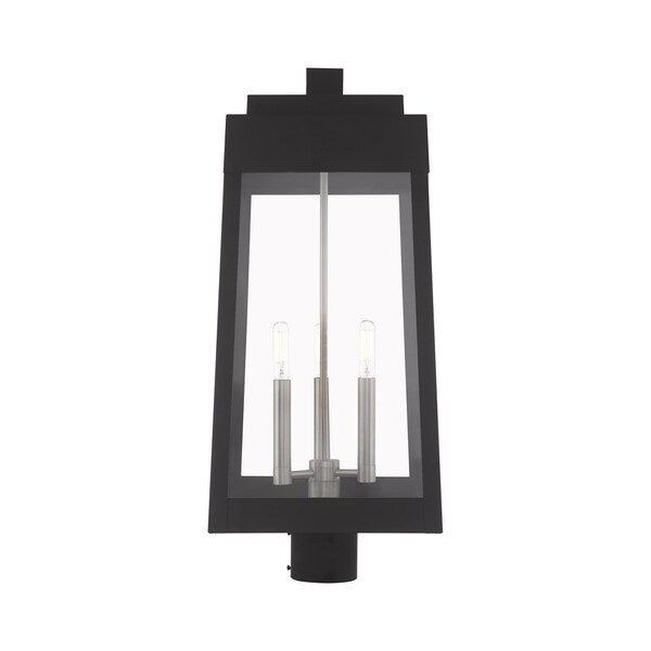 Oslo 3 Light Black Outdoor Post Top Lantern