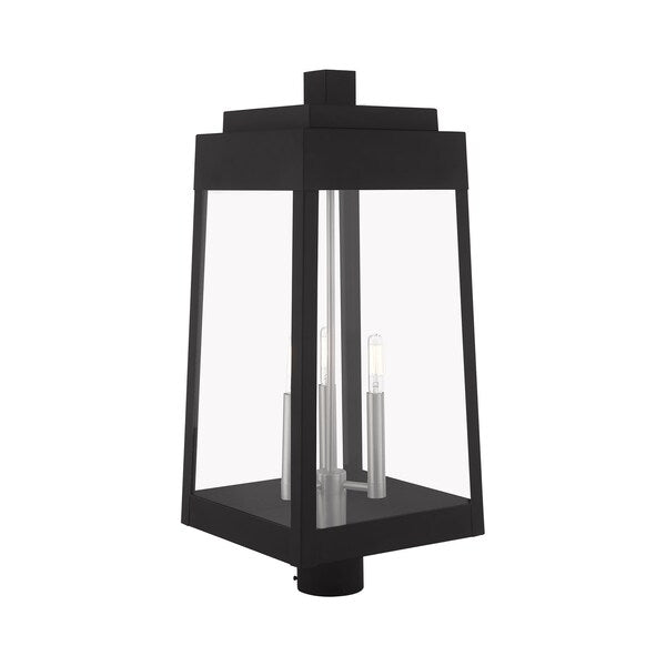 Oslo 3 Light Black Outdoor Post Top Lantern