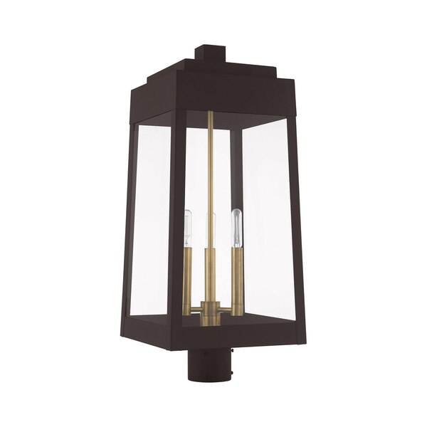 Oslo 3 Light Bronze Outdoor Post Top Lantern