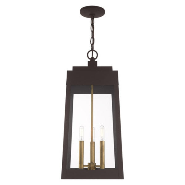 Oslo 3 Light Bronze Outdoor Pendant Lantern