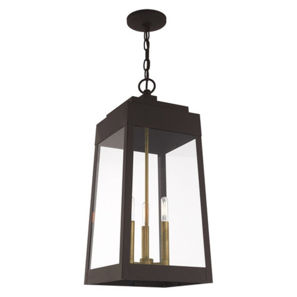 Oslo 3 Light Bronze Outdoor Pendant Lantern