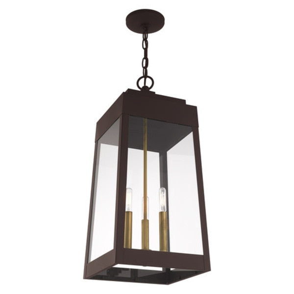 Oslo 3 Light Bronze Outdoor Pendant Lantern