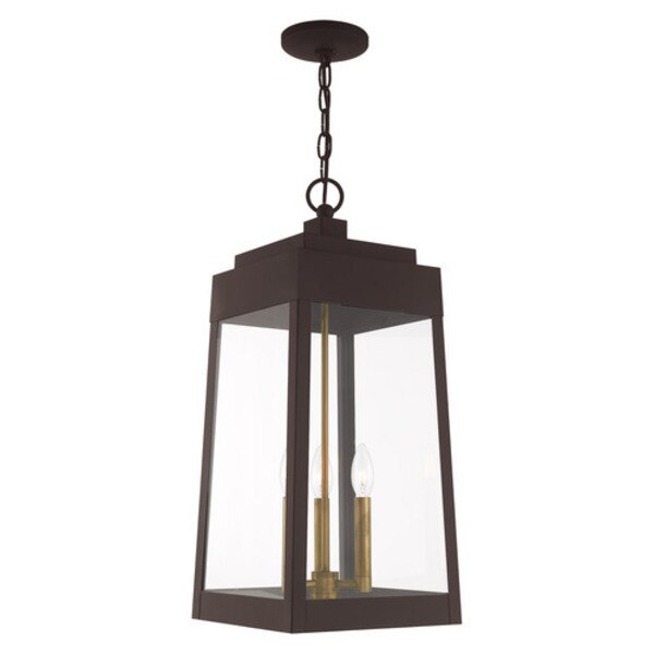 Oslo 3 Light Bronze Outdoor Pendant Lantern