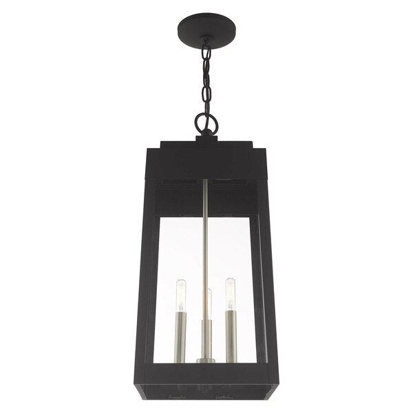 Oslo 3 Light Black Outdoor Pendant Lante