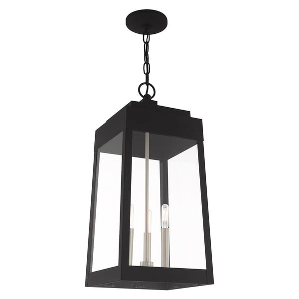 Oslo 3 Light Black Outdoor Pendant Lante