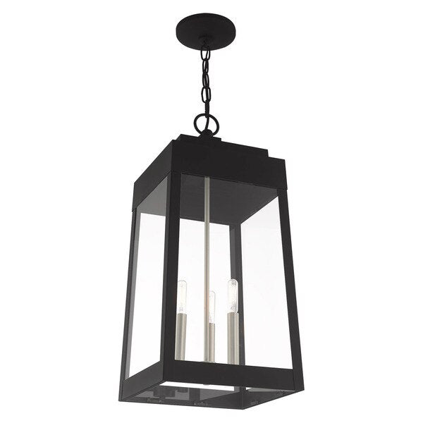 Oslo 3 Light Black Outdoor Pendant Lante